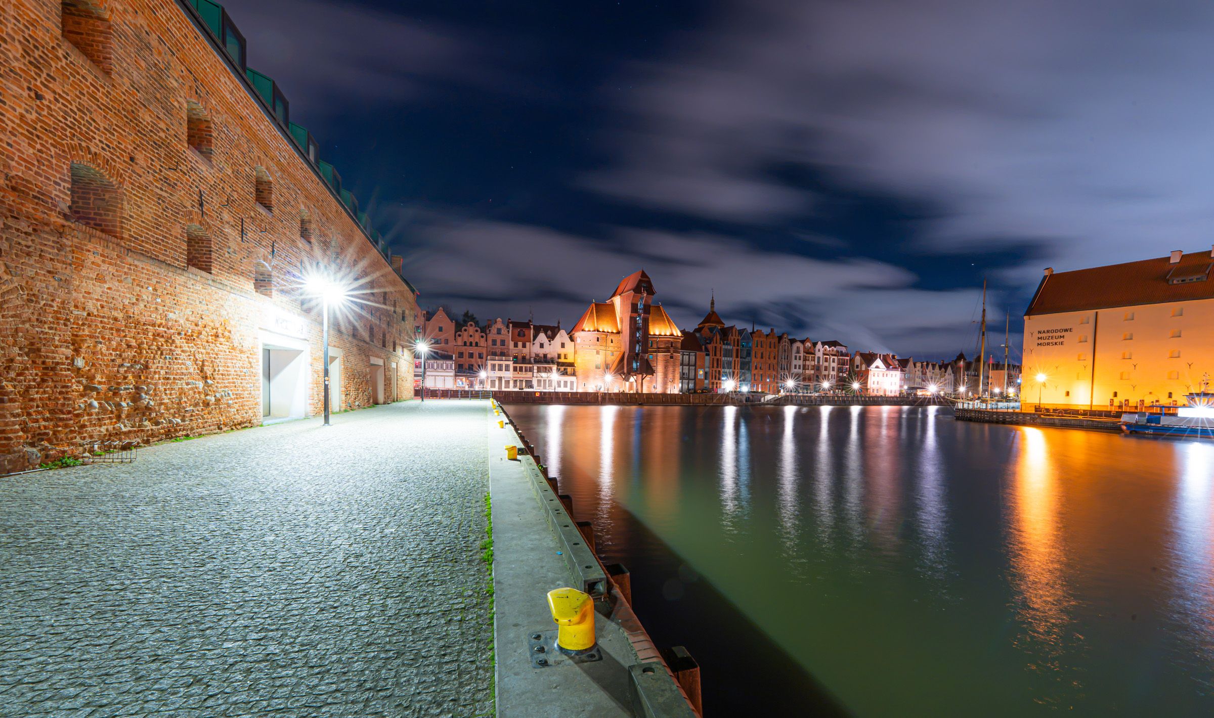 Nachtfotografie - Altstadt Danzig Hafen