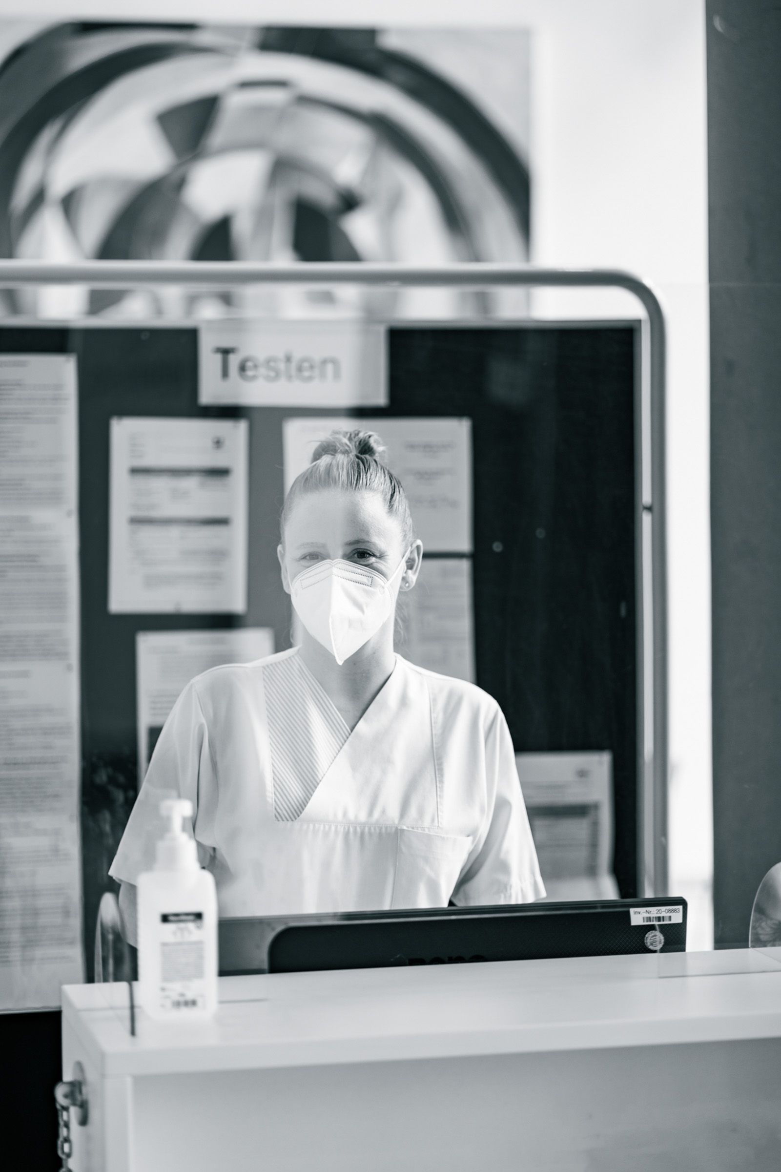 Reportage Testzentrum Josephs-Hospital Warendorf - Anmeldung